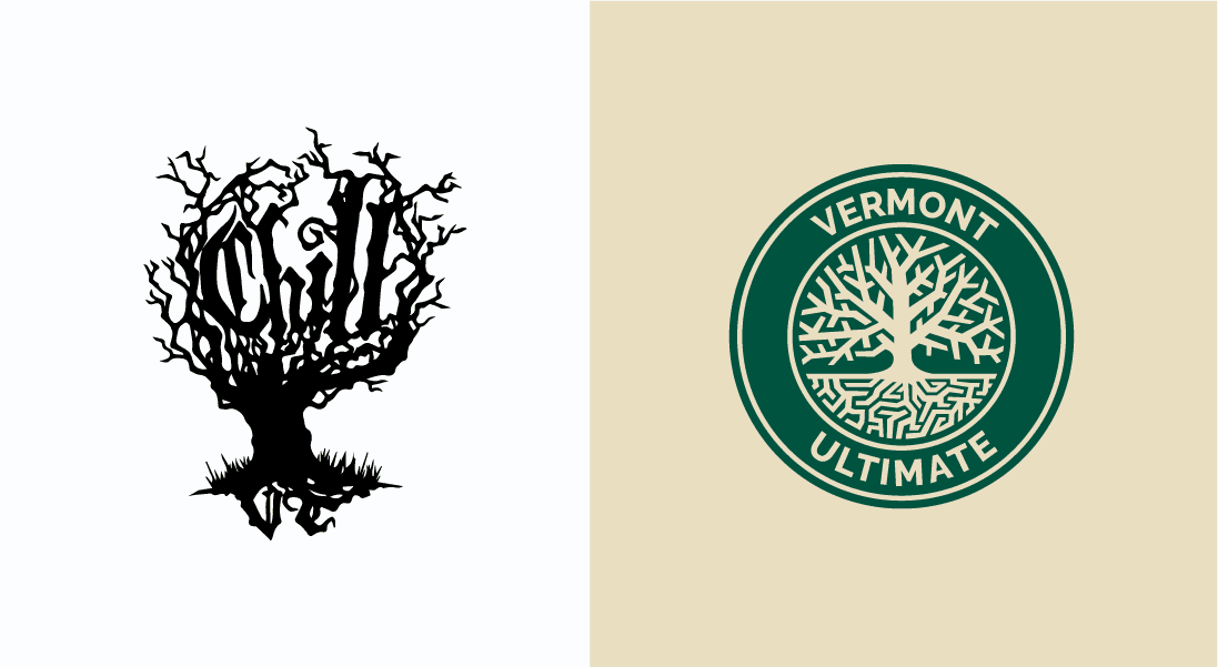 Before and after comparison of Chill logo redesign