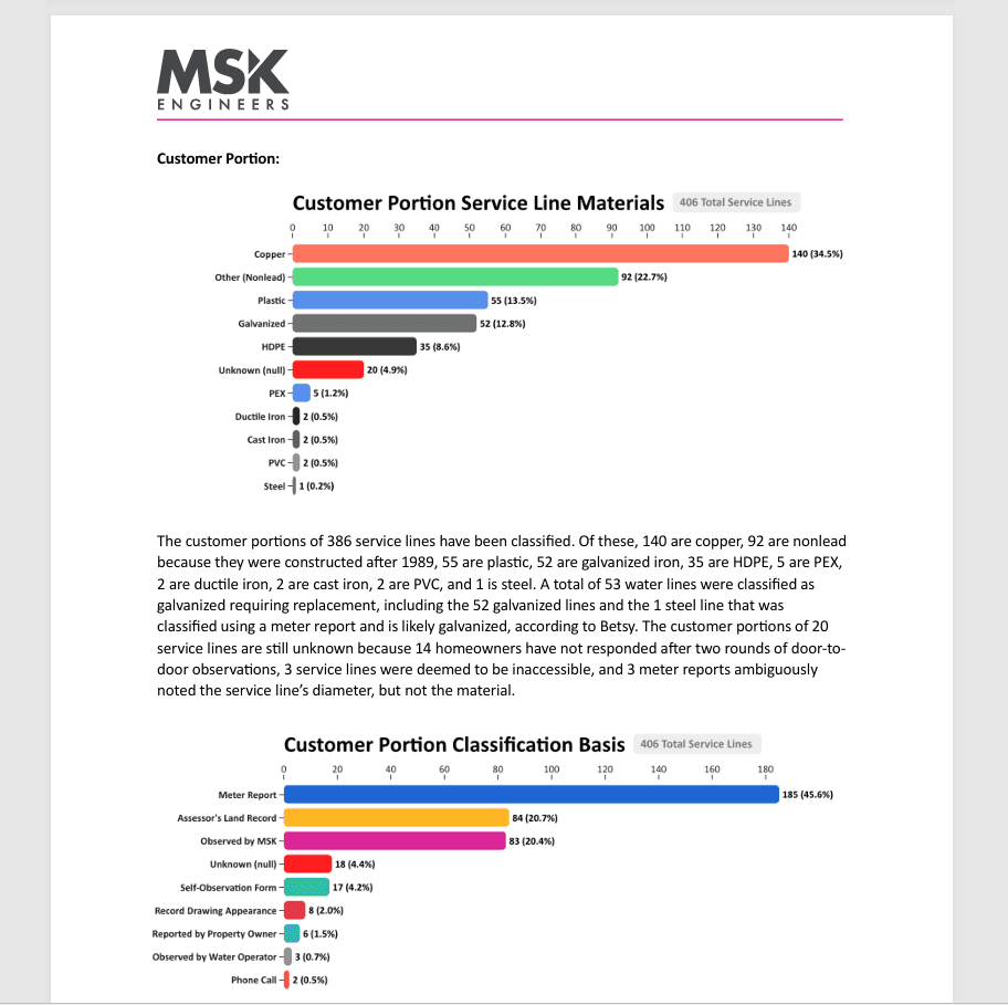 Report example with bar chart screenshots